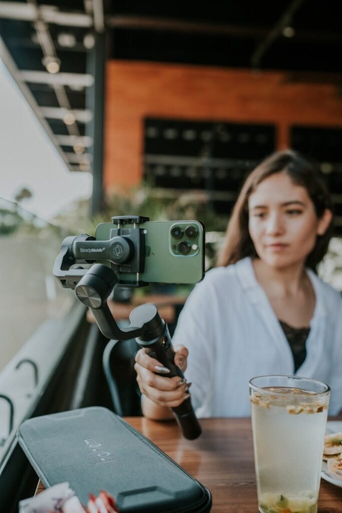 A Woman Taking a Picture using a Smartphone